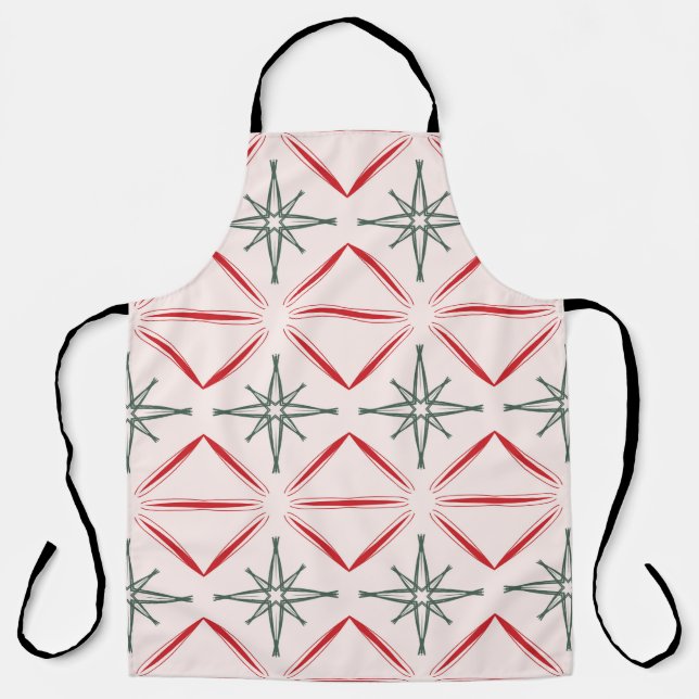 Retro Christmas mid century seamless pattern in vi Apron (Front)
