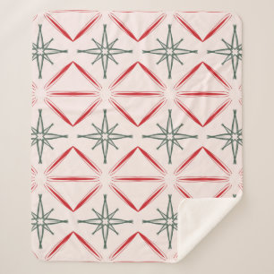 Retro Christmas mid century seamless pattern in vi Sherpa Blanket