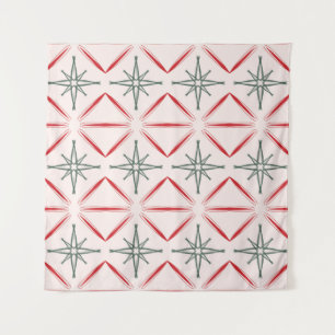 Retro Christmas mid century seamless pattern in vi Tapestry