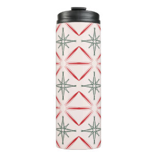 Retro Christmas mid century seamless pattern in vi Thermal Tumbler