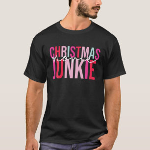 Retro Christmas Movie Junkie Funny Matching Xmas T T-Shirt
