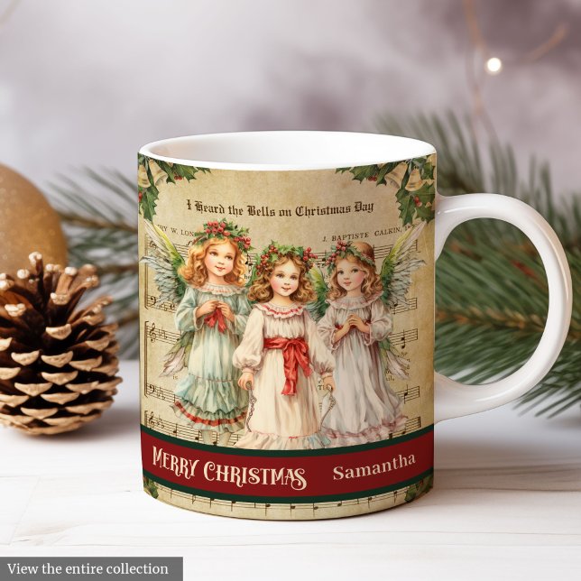 Retro Christmas Mug Angel Gift for Her Keepsake (Retro Christmas Mug Angel Gift for Her Keepsake)