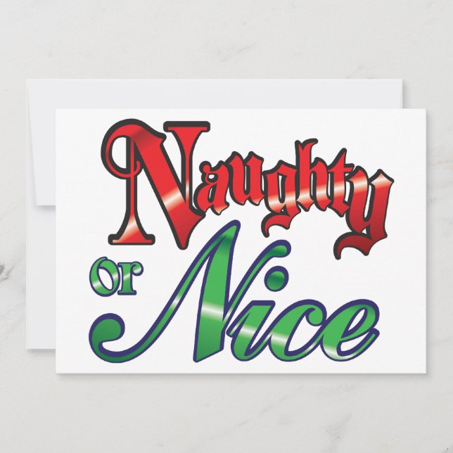 Retro Christmas, Naughty or Nice Party Invitation (Front)