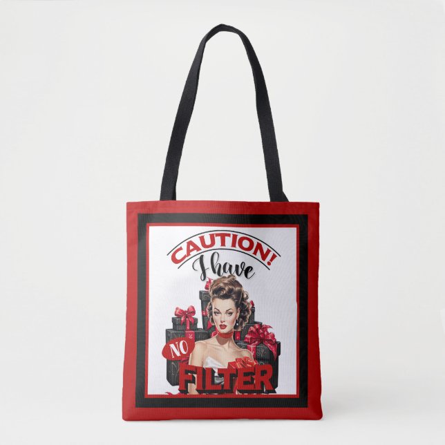 Retro Christmas No Filter Pinup Tote Bag (Front)