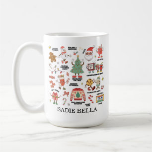 Retro Christmas Nostalgic Green And Red Coffee Mug