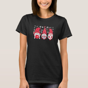 Retro Christmas Nurses Gnomes Medical Cure Cute As T-Shirt
