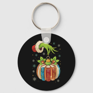 Retro Christmas Ornament Book Christmas Teacher Li Key Ring