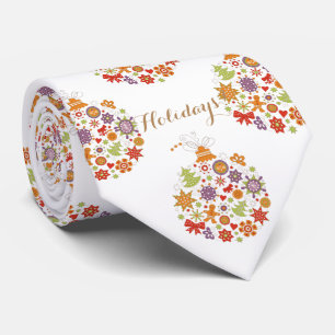Retro Christmas Ornament Men's Tie