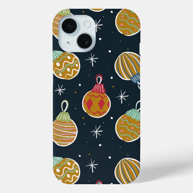 Retro Christmas Ornament Pattern Phone Case (Back)