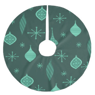 Retro Christmas Ornaments Green Brushed Polyester Tree Skirt