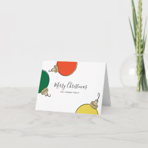 Retro Christmas Ornaments Holiday Card