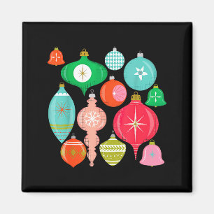 Retro Christmas Ornaments Mid Century Modern  Magnet
