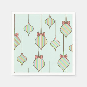 Retro Christmas Ornaments Napkins