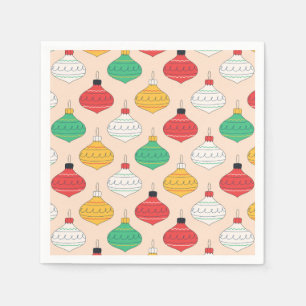 Retro Christmas Ornaments Pattern Napkin