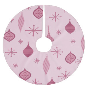 Retro Christmas Ornaments Red Brushed Polyester Tree Skirt