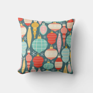 Retro Christmas Ornaments Seamless Pattern Cushion