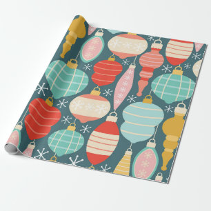 Retro Christmas Ornaments Seamless Pattern Wrapping Paper