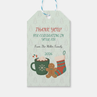 Retro Christmas Pajama Party Hot Cocoa Favour Tags