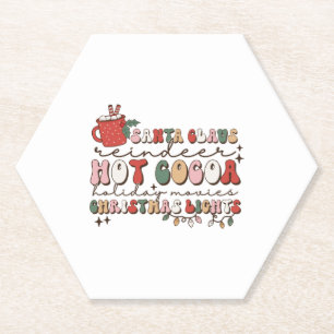retro christmas paper coaster