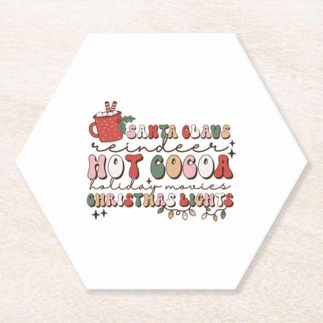 retro christmas paper coaster (Front)