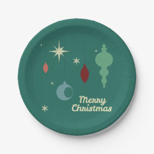 Retro Christmas Paper Plate