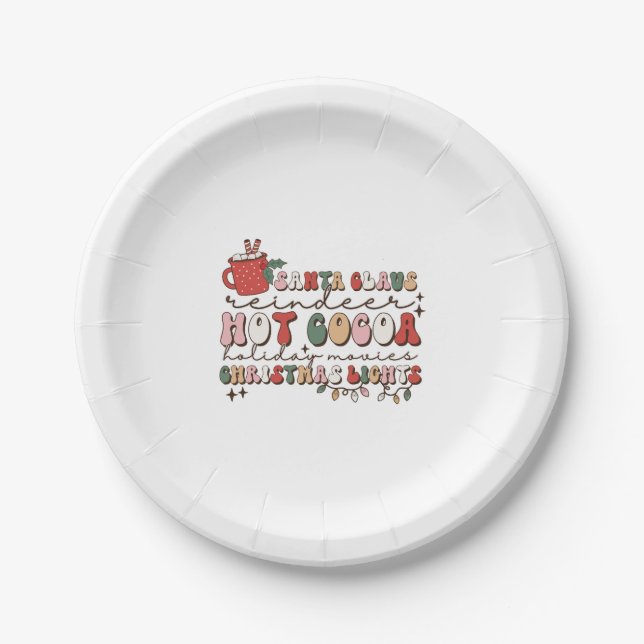 retro christmas paper plate (Front)