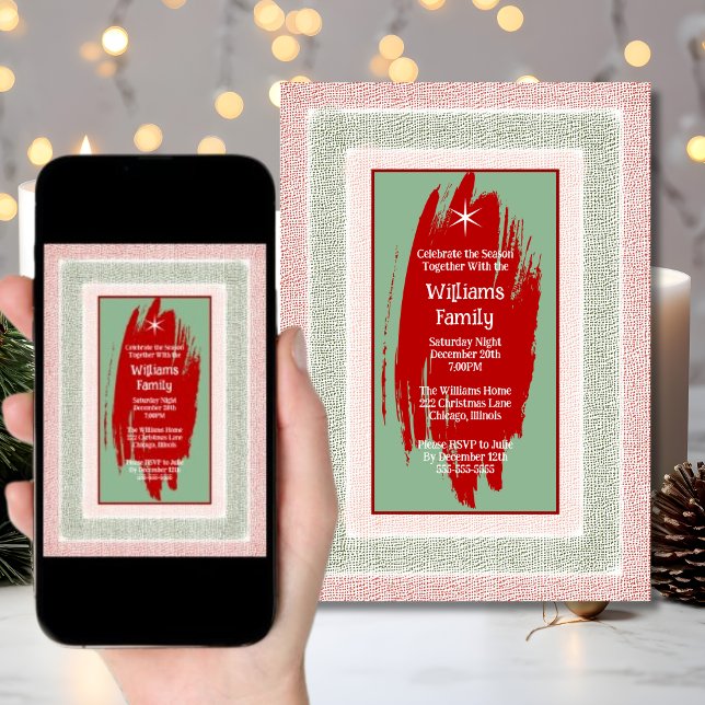 Retro Christmas Party Holiday Digital Invitation (Creator Uploaded)