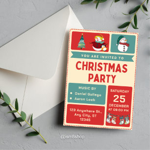 Retro Christmas Party Invitation
