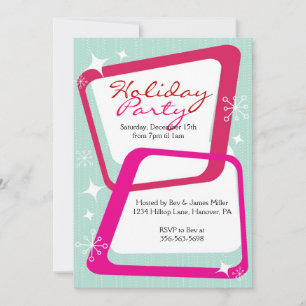 Retro Christmas Party Invitations