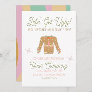 Retro Christmas Party Ugly Sweater Invitation