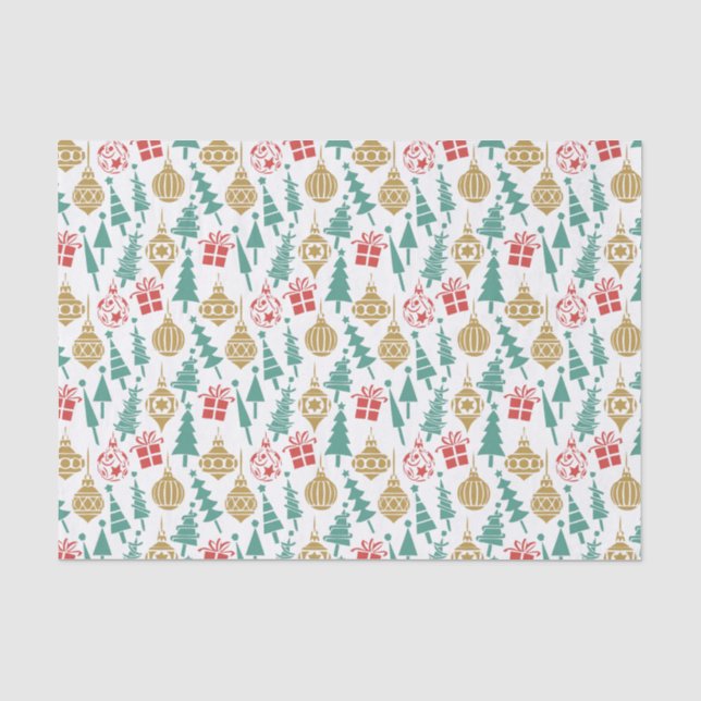 Retro Christmas Pattern Tissue Paper (Front)