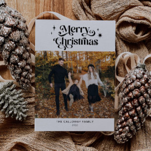 Retro Christmas Photo Holiday Card