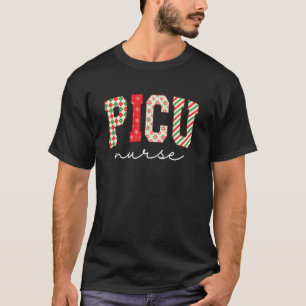 Retro Christmas PICU Nurse Xmas Paediatrics ICU Nu T-Shirt