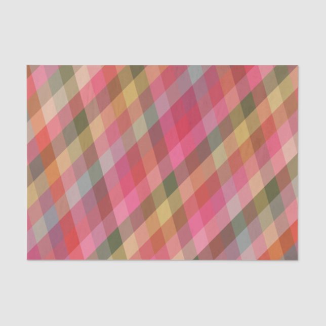 Retro Christmas Plaid Earthy Red Preppy Holiday Tissue Paper (Front)
