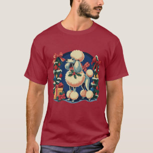 Retro Christmas Poodle Vintage 1950's Holiday Dog T-Shirt