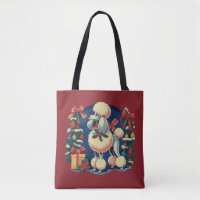 Retro Christmas Poodle Vintage 1950's Holiday Dog