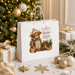 Retro Christmas Red Green Holiday Gift Bag Style