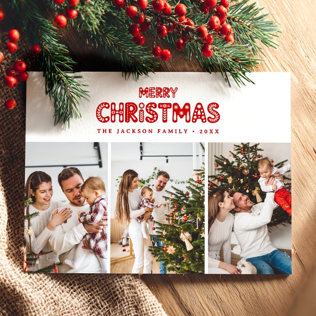 Retro Christmas Red Holiday Postcard (Creator Uploaded)