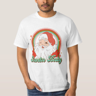 Retro Christmas Santa Baby Groovy Christmas Vintag T-Shirt