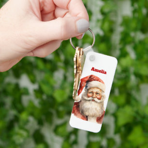 Retro Christmas Santa Claus Key Ring