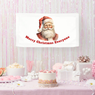 Retro Christmas Santa Claus Merry Christmas Banner