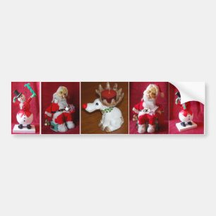 Retro Christmas Santa Claus Toy Bumper Sticker