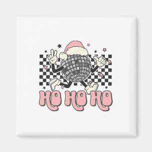 Retro Christmas Santa Disco Ll Ho Ho Ho Very Merry Magnet