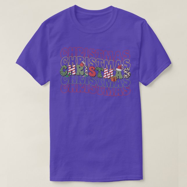 Retro Christmas Santa Merry Christmas Family Pajam T-Shirt (Design Front)
