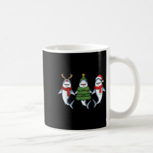 Retro Christmas Shark Santa Reindeer Coffee Mug