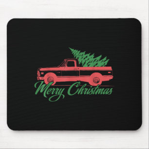 Retro Christmas Shirt - Clic Truck With Tree  Mouse Pad