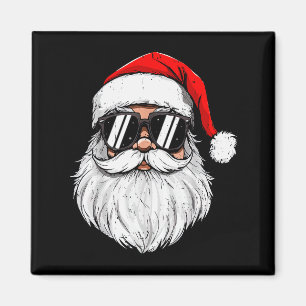 Retro Christmas Shirts Men Boys Santa Face With Su Magnet