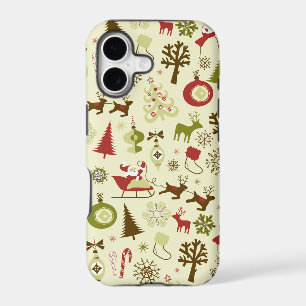 Retro Christmas Sketch Seamless Pattern