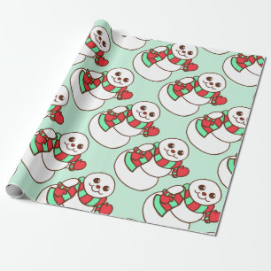 Retro Christmas Snowman Wrapping Paper