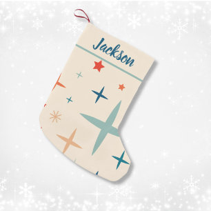 Retro Christmas Sparkle Custom  Small Christmas Stocking